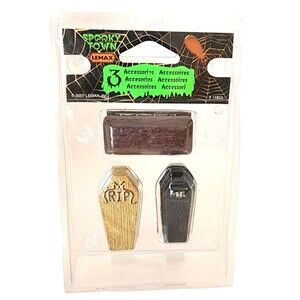 LEMAX Spooky Town Set of 3 Coffins 2007 New In Packaging #14853